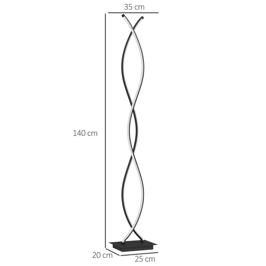 Moderne Stehlampe in Doppelspiral-Design – Dimmbares Licht & Elegante Optik