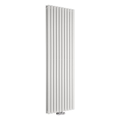 Milano Aruba Flow Modern White Vertical Central Connection Double Panel Oval Column