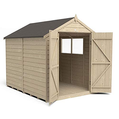 Forest Garden Overlap Pressure Treated 8x6 Apex Shed Double Door