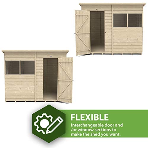 Forest Garden Overlap Pressure Treated 8x6 Pent Shed