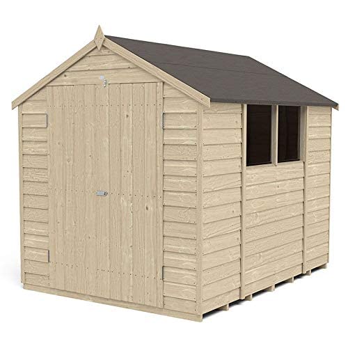 Forest Garden Overlap Pressure Treated 8x6 Apex Shed Double Door