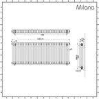 Milano Windsor Traditional Anthracite Cast Iron Style Horizontal Triple Column Radiator