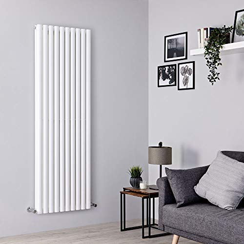 Milano Aruba Flow Modern White Vertical Central Connection Double Panel Oval Column