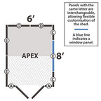 Forest Garden Overlap Pressure Treated 8x6 Apex Shed Double Door