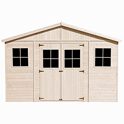 Wooden Garden Shed Apex Shiplap Wooden Shed with Windows 14X7 ft 8m2 Wooden Garden