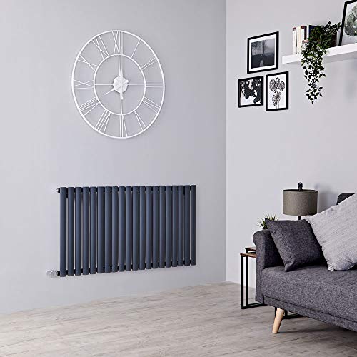 Milano Aruba Electric 1200W Modern Anthracite Horizontal Single Panel Oval Column