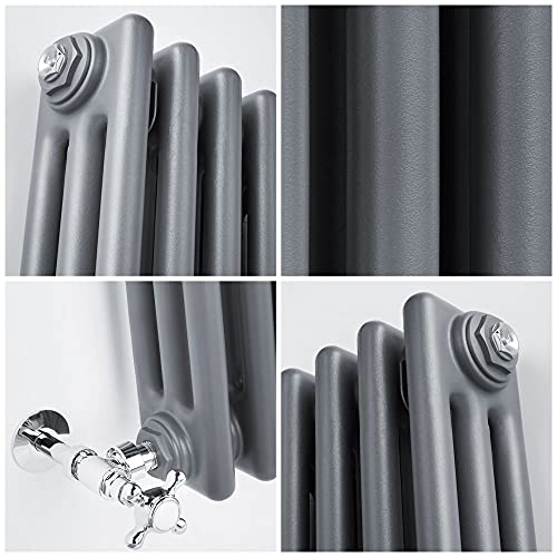 Milano Windsor Traditional Anthracite Cast Iron Style Horizontal Triple Column Radiator
