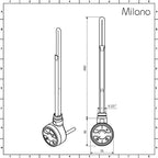 Milano Aruba Electric 1200W Modern Anthracite Horizontal Single Panel Oval Column