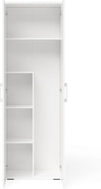 Bellamio Apol Besenschrank 60 cm breit, Weiß, Staubsaugerfach, Stauraum