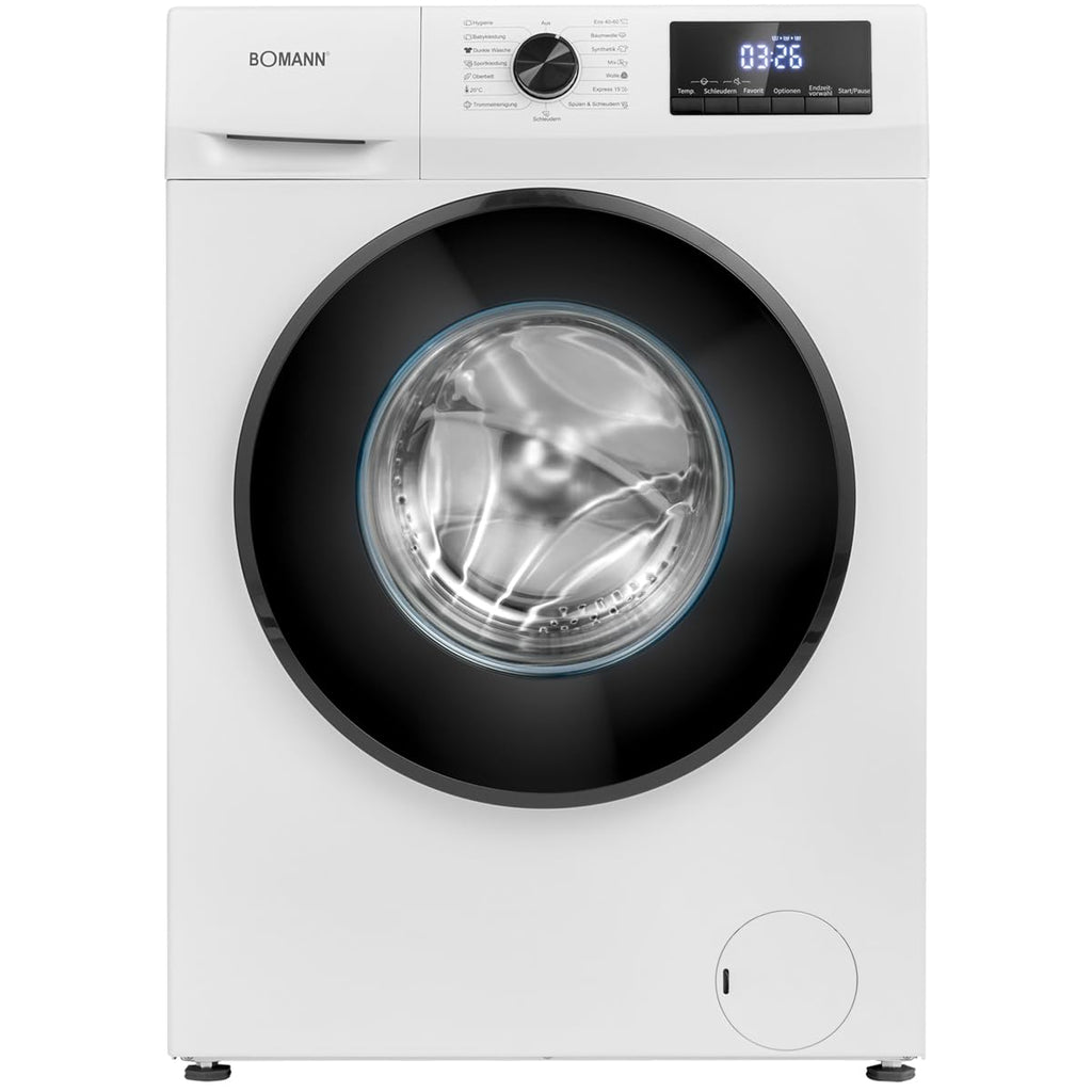 Bomann® Waschmaschine 7kg | max. 1400 U/min | 10 Jahre Motor-Garantie | effizienter, leiser & langlebiger Invertermotor | 15 Programme
