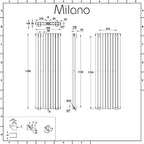 Milano Aruba Flow Modern White Vertical Central Connection Double Panel Oval Column