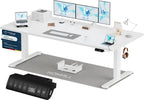 Homall Elektrischer Schreibtisch höhenverstellbar mit USB & Kabelmanagement – Standing Desk mit Memory-Funktion Weiß
