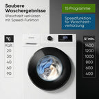 Bomann® Waschmaschine 7kg | max. 1400 U/min | 10 Jahre Motor-Garantie | effizienter, leiser & langlebiger Invertermotor | 15 Programme