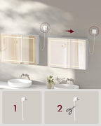 VASAGLE Spiegelschrank mit Beleuchtung, Wandschrank, 16,5 x 80 x 60 cm