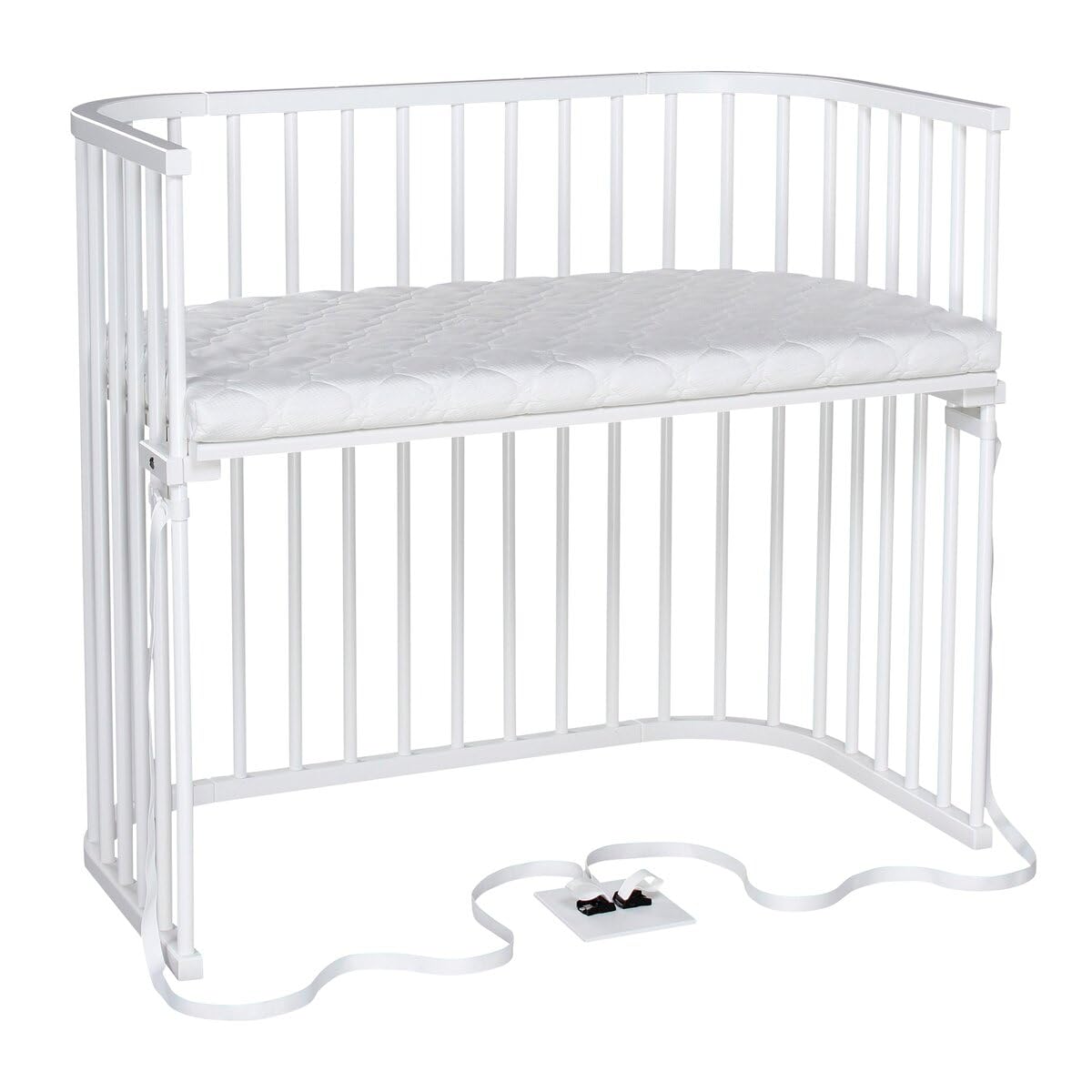 babybay Original Beistellbett aus massivem Buchenholz mit Matratze – Höhenverstellbares mitwachsendes Babybett