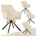 Esszimmerstühle Drehbar 4er Set mit Armlehne, gepolsterte Esszimmerstuhl mit hoher Rückenlehne für Esszimmer & Wohnzimmer, Büro, Beige1