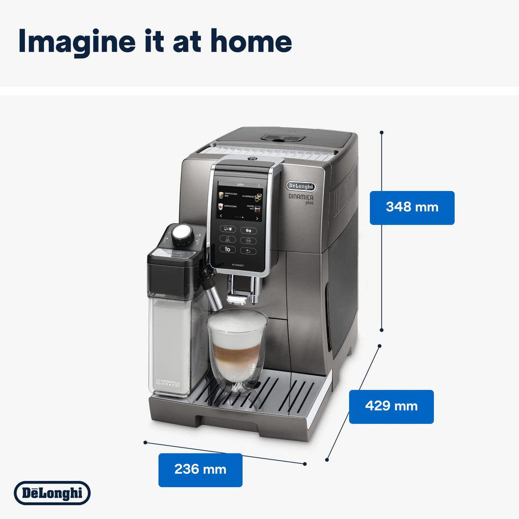 De'Longhi Dinamica Plus ECAM370 95 t Automatic Bean to Cup Coffee Machine Lattecrema Hot