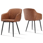 Esszimmerstühle Beige 4er Set mit Armlehnen, Modern Polsterstühle Leinen, Küchenstühle mit Metallgestell für Esszimmer, Wohnzimmer, Küche