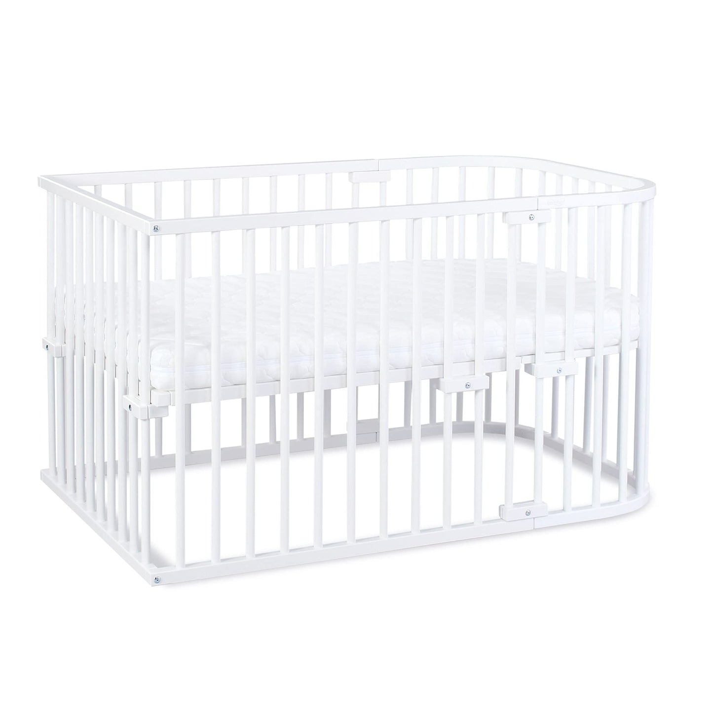 babybay Original Beistellbett aus massivem Buchenholz mit Matratze – Höhenverstellbares mitwachsendes Babybett