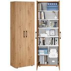 Bellamio Apol Besenschrank 60 cm breit, Weiß, Staubsaugerfach, Stauraum