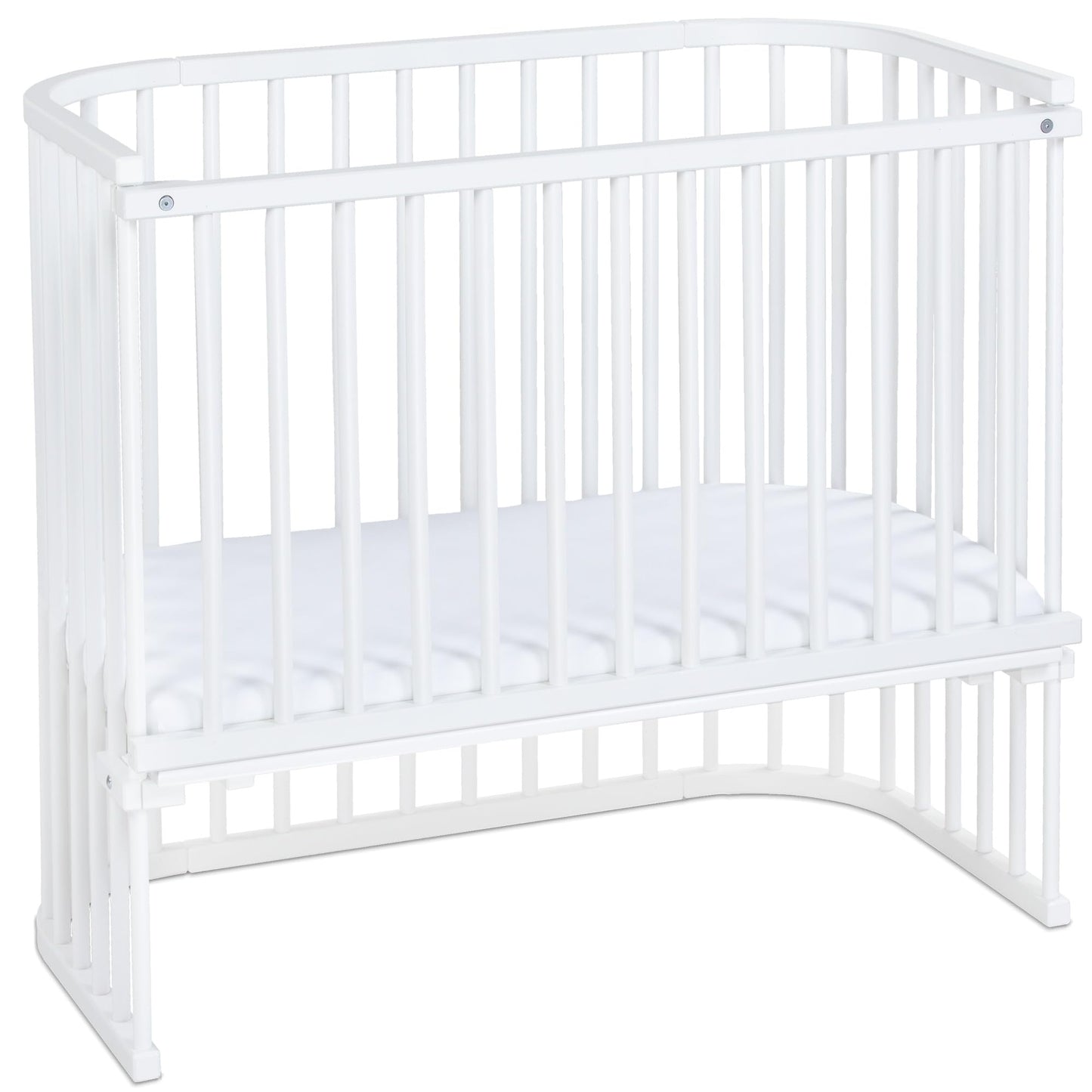 babybay Original Beistellbett aus massivem Buchenholz mit Matratze – Höhenverstellbares mitwachsendes Babybett