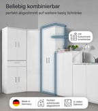 mokebo Mehrzweckschrank Besenschrank (60x180 cm) 'Der Lange' Made in Germany aus Holz auch als Haushaltsschrank Putzschrank Vorratsschrank
