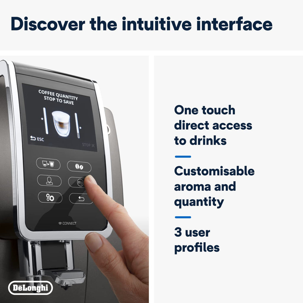 De'Longhi Dinamica Plus ECAM370 95 t Automatic Bean to Cup Coffee Machine Lattecrema Hot