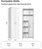 mokebo Mehrzweckschrank Besenschrank (60x180 cm) 'Der Lange' Made in Germany aus Holz auch als Haushaltsschrank Putzschrank Vorratsschrank