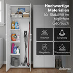 Bellamio Apol Besenschrank 60 cm breit, Weiß, Staubsaugerfach, Stauraum