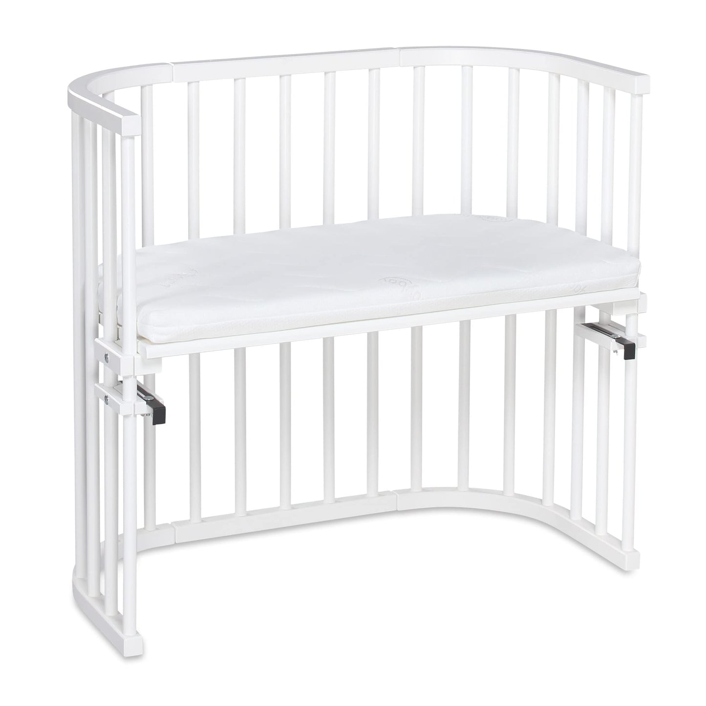 babybay Original Beistellbett aus massivem Buchenholz mit Matratze – Höhenverstellbares mitwachsendes Babybett