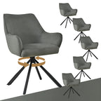 Esszimmerstühle Drehbar 4er Set mit Armlehne, gepolsterte Esszimmerstuhl mit hoher Rückenlehne für Esszimmer & Wohnzimmer, Büro, Beige1