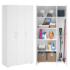 Bellamio Apol Besenschrank 60 cm breit, Weiß, Staubsaugerfach, Stauraum