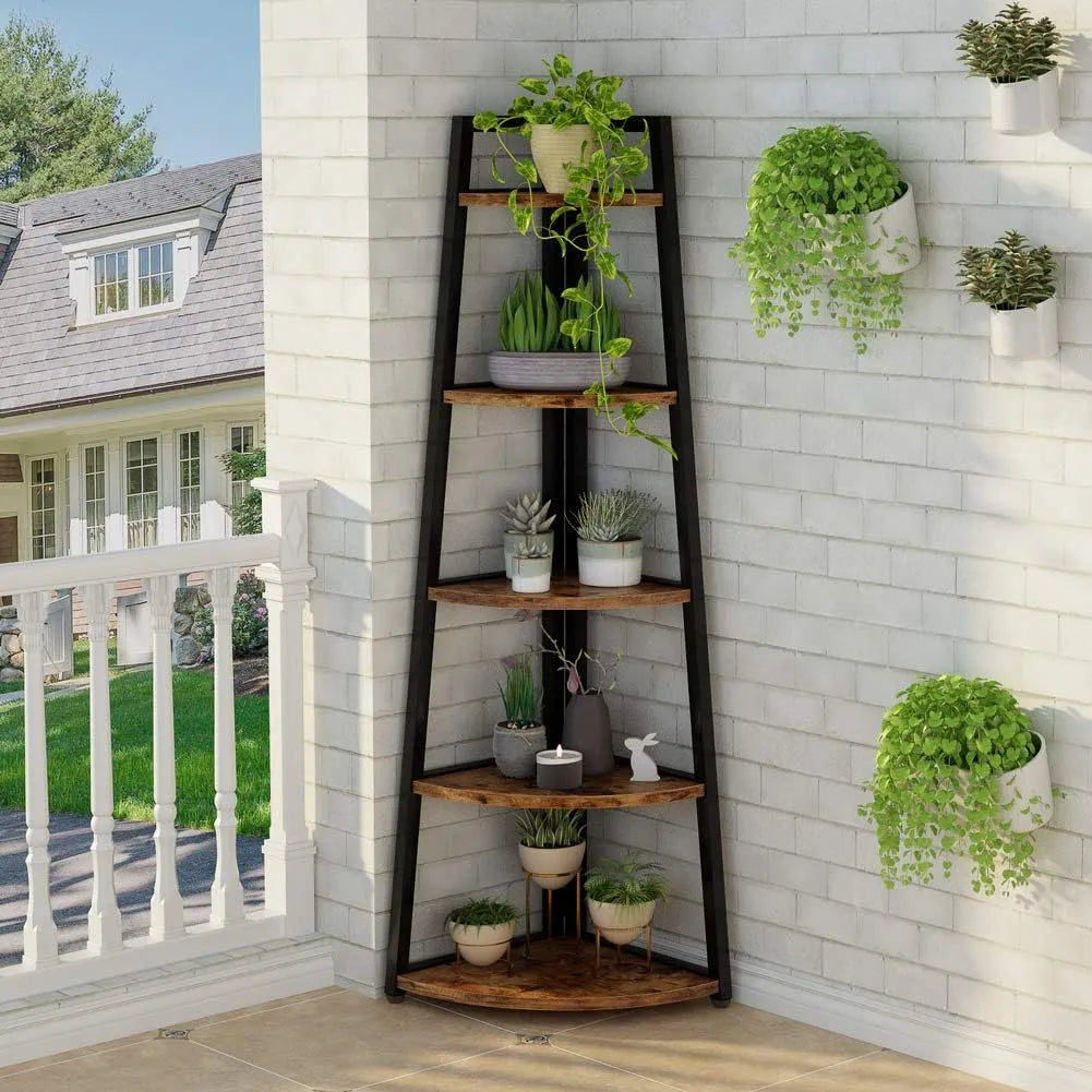 Elegantes Eckregal mit 5 Ablagen – Skandinavisches Design