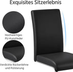 Yaheetech Esszimmerstühle 2er Set Schwingstuhl hohe Rückenlehne Schwarz