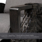 Grand patio Relaxliege Rattan Sonnenliege mit Verstellbarer Rückenlehne & Sitzkissen, Outdoor Liegesessel Braun/Dunkelgrau