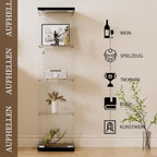 Glasvitrine Standvitrine in Schwarz, 164x42,5x36,5CM Glas Vitrine