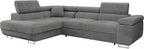 Mirjan24 Torezio Ecksofa mit Schlaffunktion & Bettkasten – L-Form Wohnlandschaft mit verstellbaren Kopfstützen, Schlafsofa für Wohnzimmer