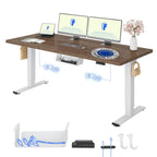 FLEXISPOT Höhenverstellbarer Schreibtisch elektrisch, Doppelmotor 160x80 cm
