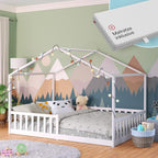 Bellabino Bia Kinderbett 120x200 cm, Bodenbett, Weiß, mit Rausfallschutz