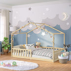 Bellabino Bia Kinderbett 120x200 cm, Bodenbett, Weiß, mit Rausfallschutz