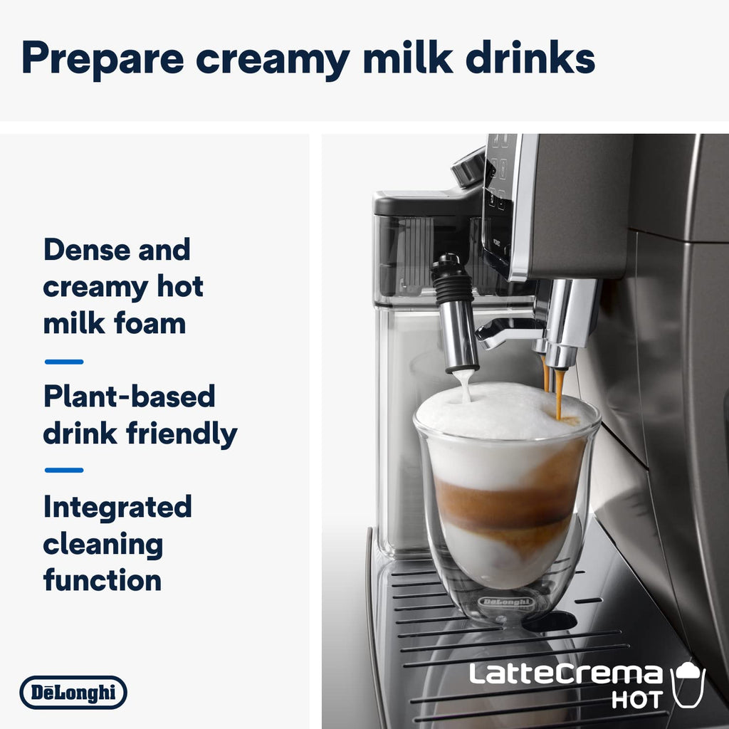 De'Longhi Dinamica Plus ECAM370 95 t Automatic Bean to Cup Coffee Machine Lattecrema Hot