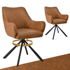 Esszimmerstühle Drehbar 4er Set mit Armlehne, gepolsterte Esszimmerstuhl mit hoher Rückenlehne für Esszimmer & Wohnzimmer, Büro, Beige1