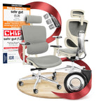 CLOUVOU BrightSeat Bürostuhl Ergonomisch Schwarz bis 150 kg mit Kopfstütze, Lendenstütze, 2D Armlehnen, Drehstuhl
