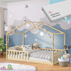 Bellabino Bia Kinderbett 120x200 cm, Bodenbett, Weiß, mit Rausfallschutz