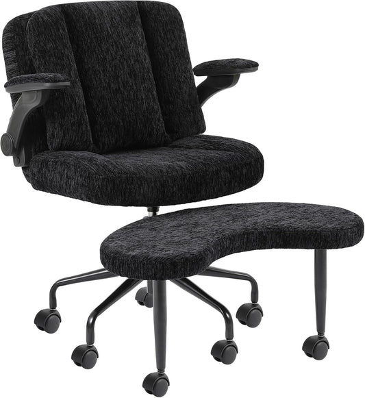 Pipersong ADHS Stuhl ergonomisch mit verstellbaren Armlehnen – Criss Cross Schreibtischstuhl mit Fußstütze & Rollen