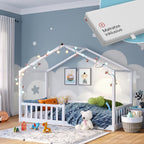 Bellabino Bia Kinderbett 120x200 cm, Bodenbett, Weiß, mit Rausfallschutz