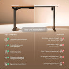 Desktronic HomePro Höhenverstellbarer Schreibtisch Elektrisch – Ergonomischer Steh Sitz Schreibtisch mit Dual Motor, Touchscreen, USB-A & USB-C