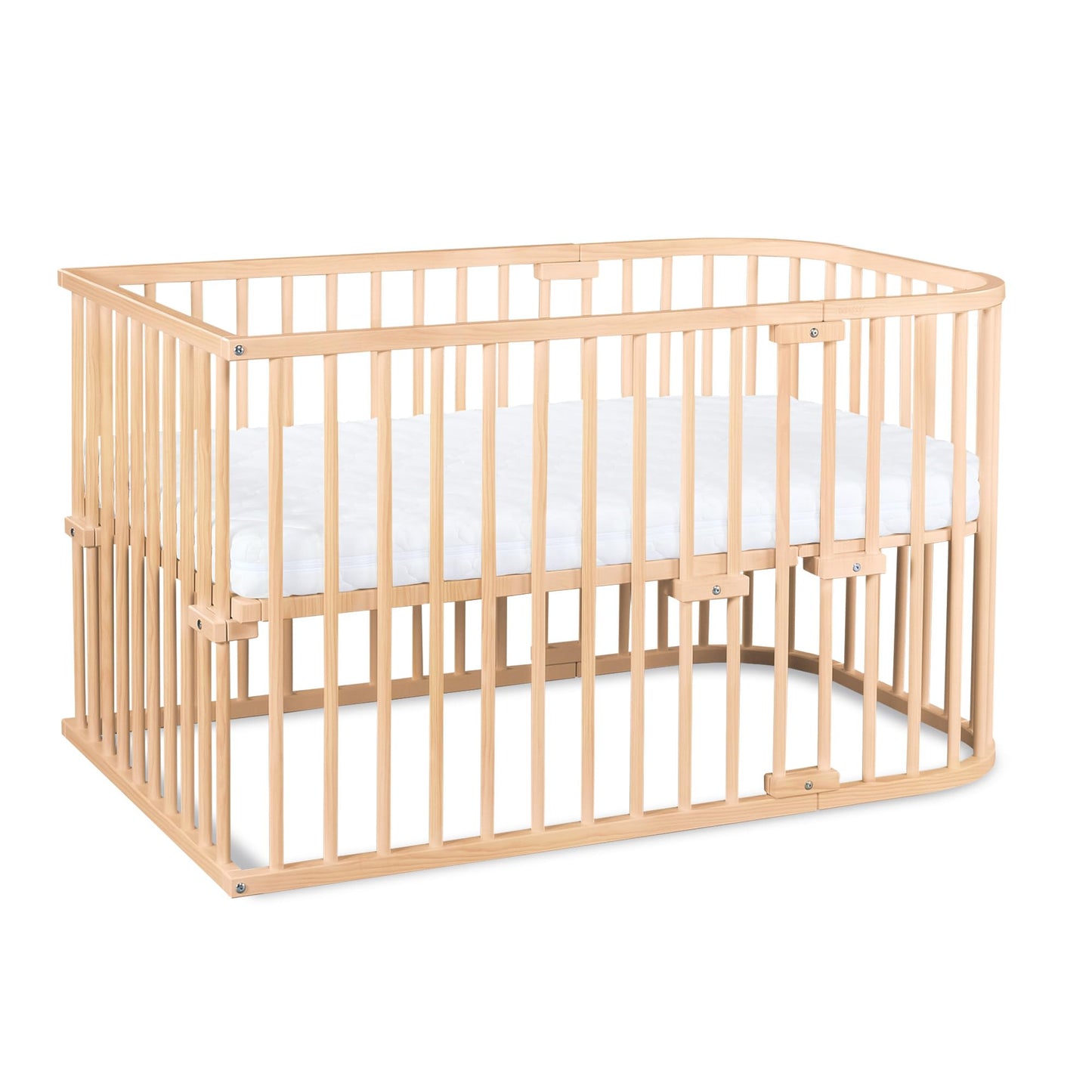 babybay Original Beistellbett aus massivem Buchenholz mit Matratze – Höhenverstellbares mitwachsendes Babybett