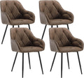 WOLTU Esszimmerstühle 4er Set, für Esszimmer Wohnzimmer, ergonomische Küchenstühle gepolstert mit Armlehnen, Metallbeinen, Sitzfläche aus