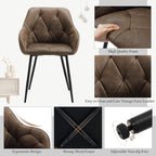 WOLTU Esszimmerstühle 4er Set, für Esszimmer Wohnzimmer, ergonomische Küchenstühle gepolstert mit Armlehnen, Metallbeinen, Sitzfläche aus